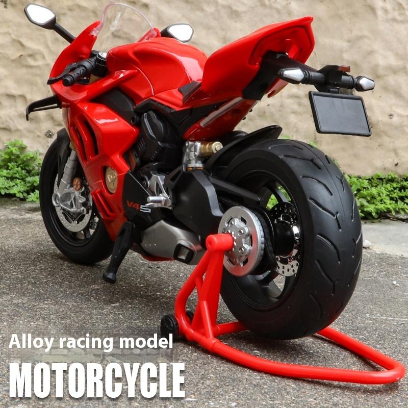1/9 Scale DUCATI V4S Alloy Motorcycle Model with Lights - Kids' Premium Toy Car Replica, Racing Enthusiast Gift
