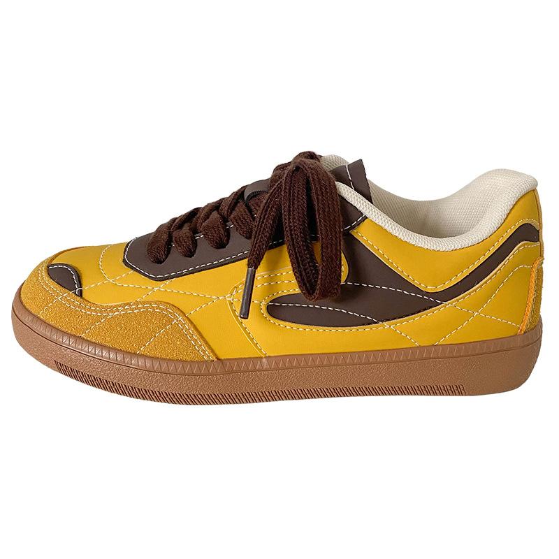 

B-9382 latex insole/popular Forrest Gump board shoes women s 2024 new autumn flat bottom Hong Kong style casual white shoes 35