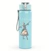 1PC Dancing female figure line sketch print 750ml colorful plastic sports water bottle leakproof pop up lid with straw for outdoor work home use