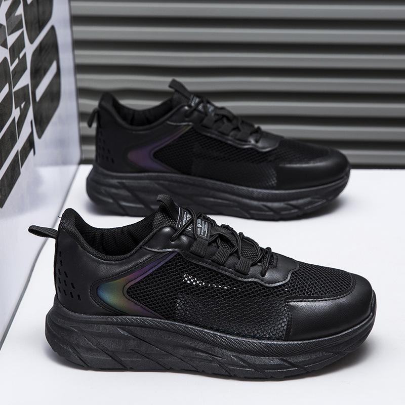 

Мужская спортивная обувь осенняя дышащая черная сетка мужская мягкая подошва модные кроссовки легкая летучая трикотажная повседневная обувь 44