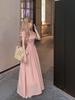 [The original method has an inner lining] Lotus leaf edge dress, new summer temperament, waist and thin A-shaped long skirt