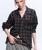 Aleseueseussi Rivet Zipper Check Shirt - Charcoal