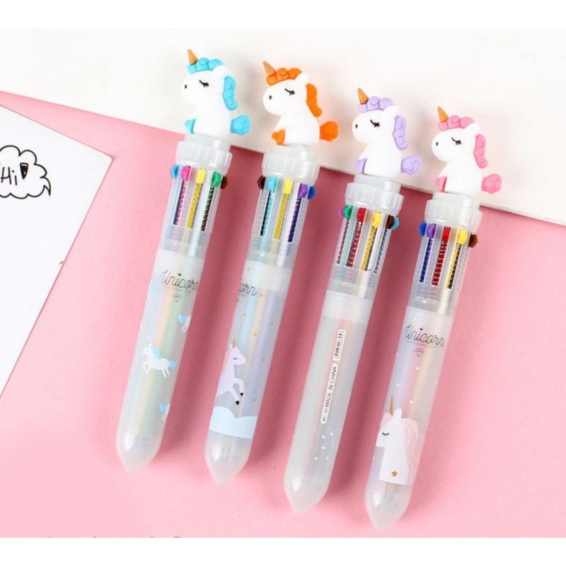 Креативная десятицветная шариковая ручка с милыми животными, 0,5 мм, детская ручка для рисования и рисования, студенческие письменные принадлежности, детские подарки 8#（Random style）