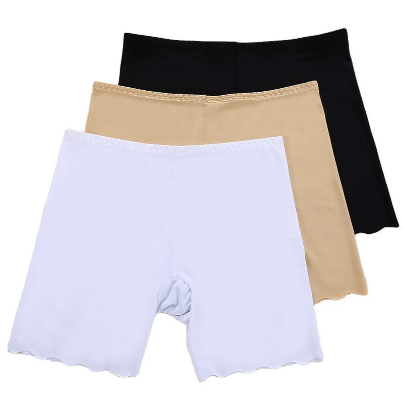 Mid-Waist Seamless Ice Silk Safety Shorts - Women's Anti-Exposure Summer Base Shorts