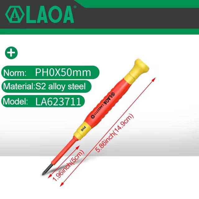 LAOA Insulated Precision Screwdriver a Cross Small Size Screwdriver To Remove Eyeglasses Clocks and Watches Cell Phone Notebook
