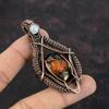 American Dichroic Glass Gemstone Pendant Copper Wire Wrapped Jewelry Rainbow Moonstone Pendant Handmade Jewelry Copper Pendant Gift For Him