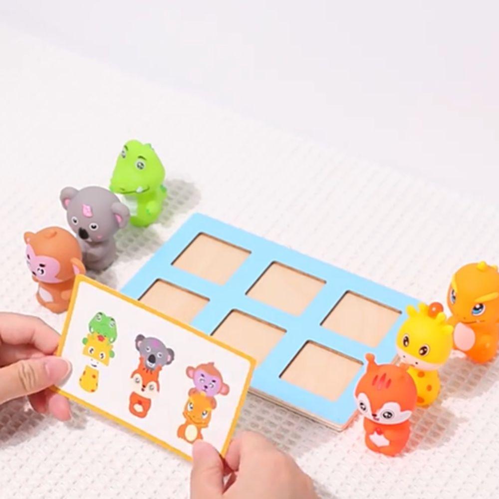 Montessori Spatial Training Board Game Matching Board Animal Matching Game  Preschool Training