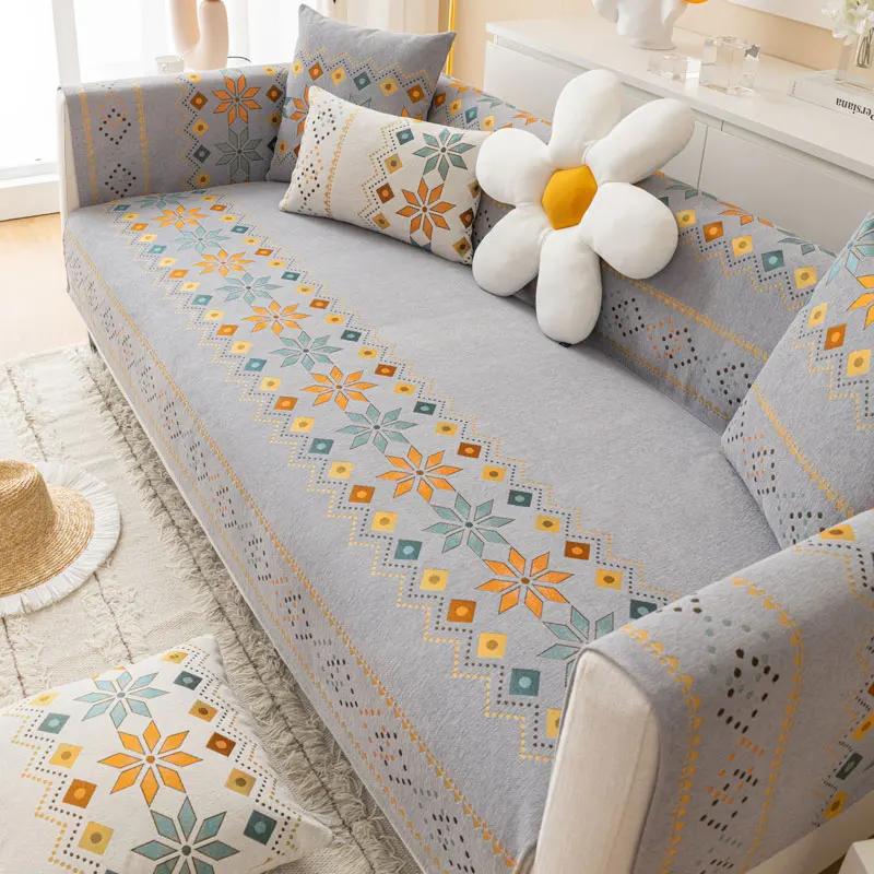 EIFLOY-Boho Sofa Cover, 2, 3, 4 Seater, L Shape, Chenille, Non-slip Leather Couch Furniture Slipcovers, Soft, Wholesale