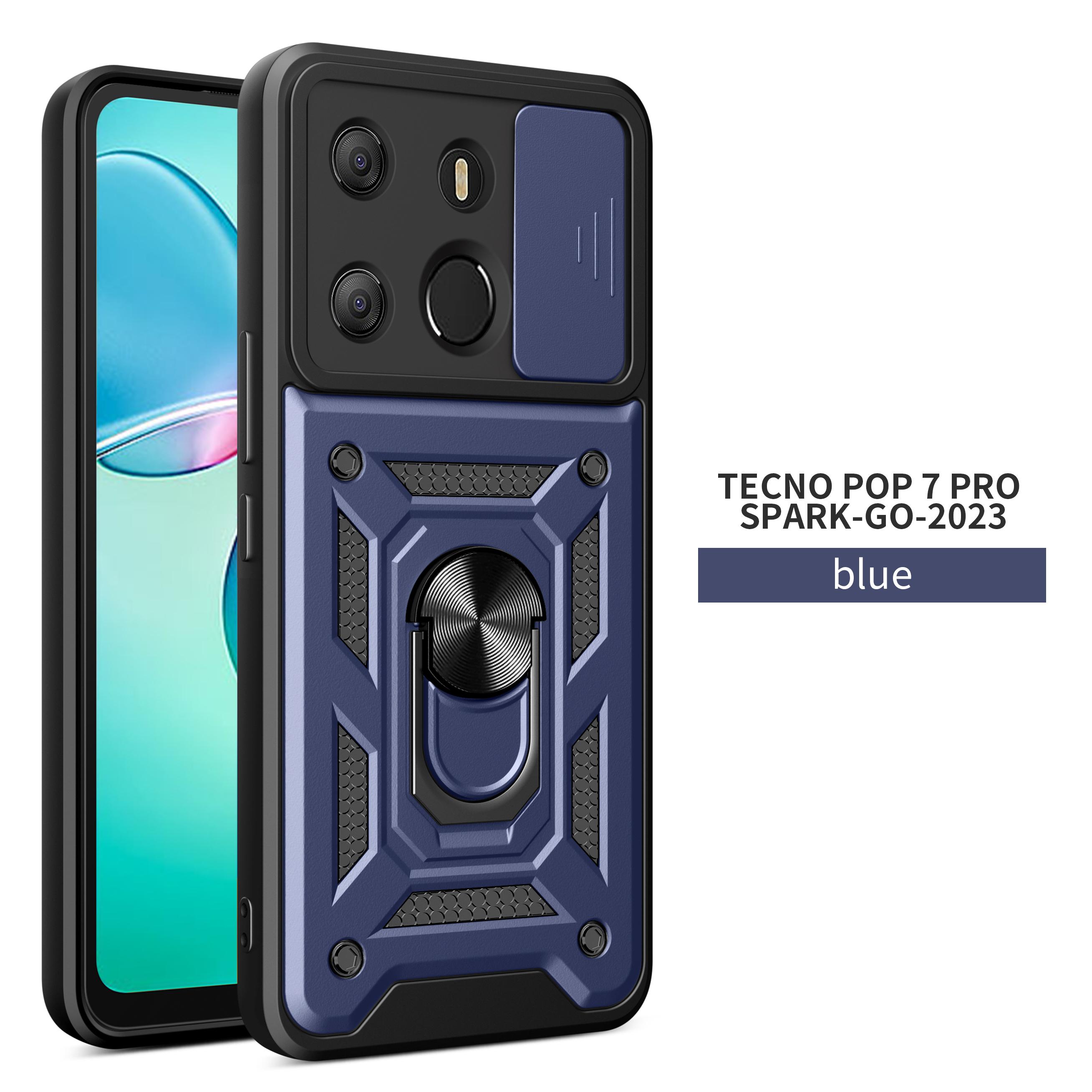 

For Tecno Spark Go 2026 Case Tecno Pop 7 Pro Cover Pop 7 Magnetic Ring Holder Armor Phone Case Slide Camera Protect Back Cover Tecno Pop 7