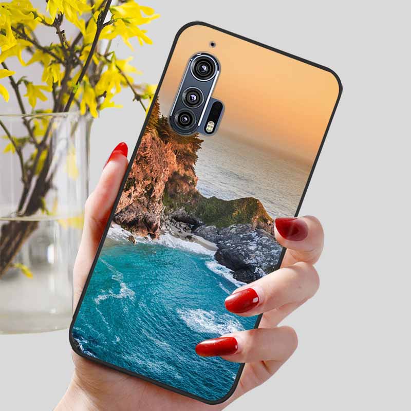 For Moto Edge Plus 2020 Case 6.7'' Flowers Soft TPU Beautiful Phone Cases for Motorola Edge+ 2020 Protect Silicon Bumper Cover