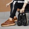 Men's Shoes 2025 New Spring and Summer Retro Platform Non-slip Leather Sneakers Spring Black Casual Dad Shoes