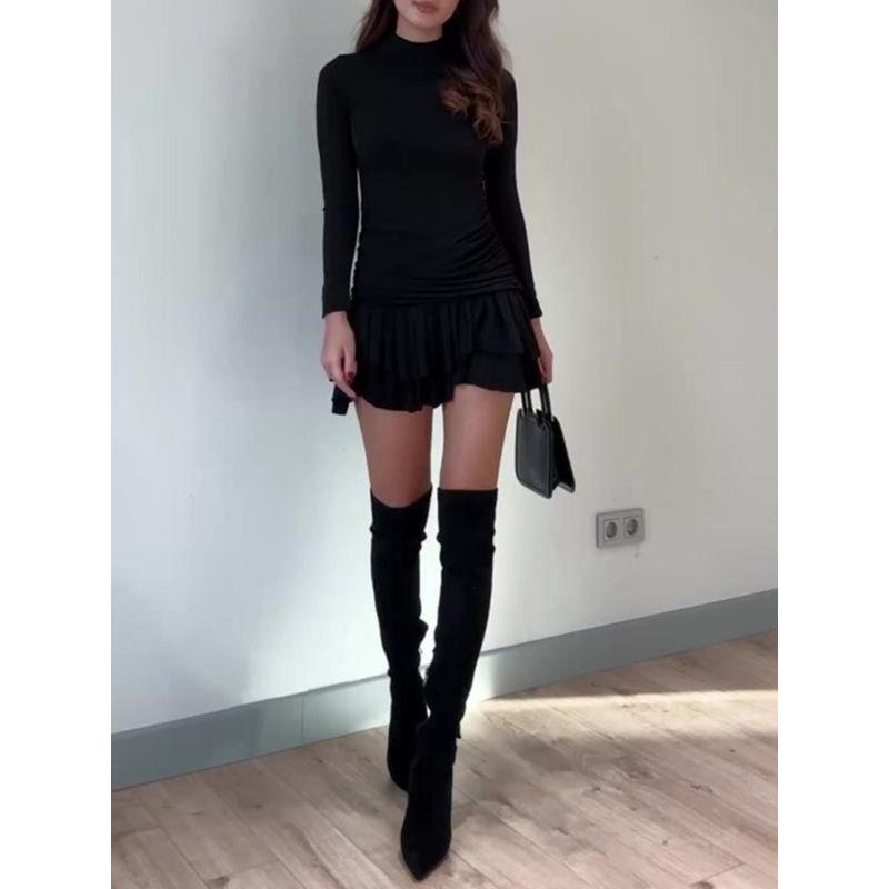 European and American Amazon Cross-Border Foreign Trade Advanced Pleat Slimming Slim fit Ultra Short Sexy Goddess 2024 Spring Dress