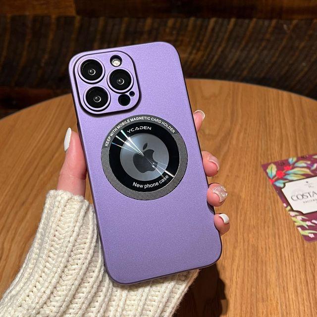 Magnetic For Magsafe Logo Hole Case For Iphone 14 13 12 11 Pro Max Wireless Charging Camera Film Protector Hard Pc Cover 14 Pro