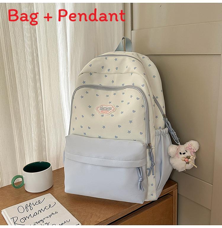 Youth Nylon Starry Backpack With Design For Girls Daily Use