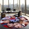 Skz (1) Round Office Rug Decorative Floor Rug for Office Bedroom Living Room and Home Space