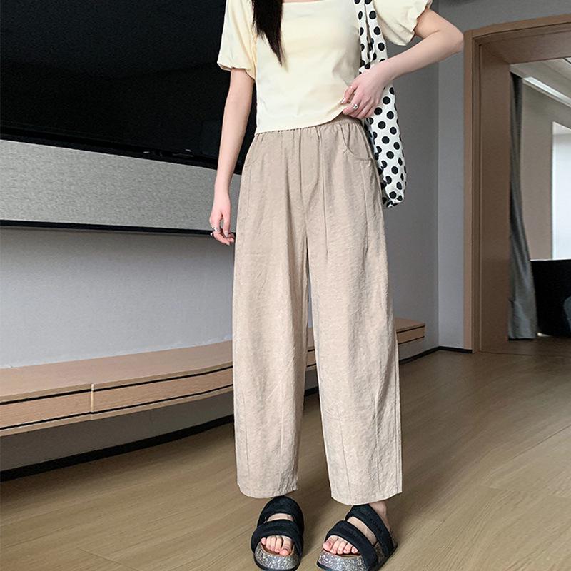

Women s Summer High Waist Quick-Dry Wide-Leg Harem Pants S