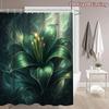 4Pcs Enchanted Lily Shower Curtain Set with Non-Slip Bath Mat, Toilet Lid Cover, Contour Rug & 12 Hooks, Bathroom Decor