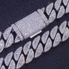 Hip Hop 20mm Mixed Set T-shaped Cubic Zirconia Cuban Chain Hip-hop Jewelry Trendy Necklace