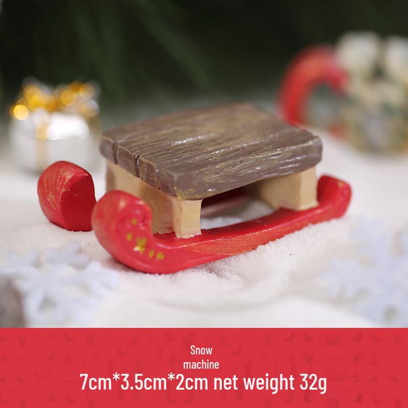 Handmade Santa Claus & Reindeer Sleigh Resin Desktop Ornaments