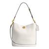 Willow 28 Logo-Verschluss Rindsleder Eimer Tasche Crossbody Schultertasche Groß Damen Weiß