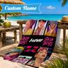 Benutzerdefinierter Name Fantasy Night Trio K-Pop Strandtuch Mikrofaser Strandtuch, Leicht und Schnelltrocknend, für Sommerreisen, Schwimmbad Geschenk