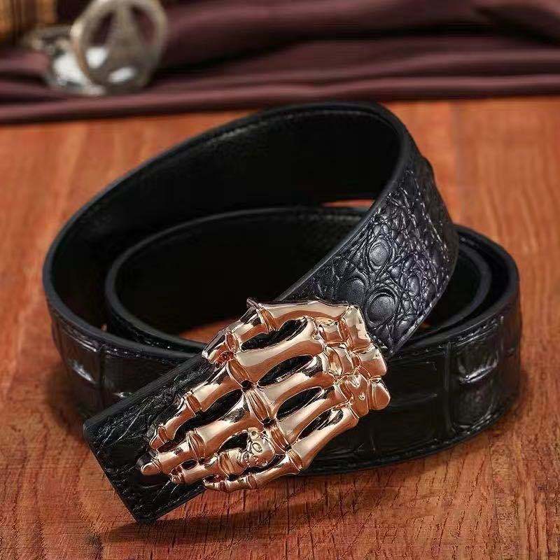 Men's Leather Belt Genuine Leather Belt Personality Faucet Alloy Smooth Buckle Belt Youth Casual Belt