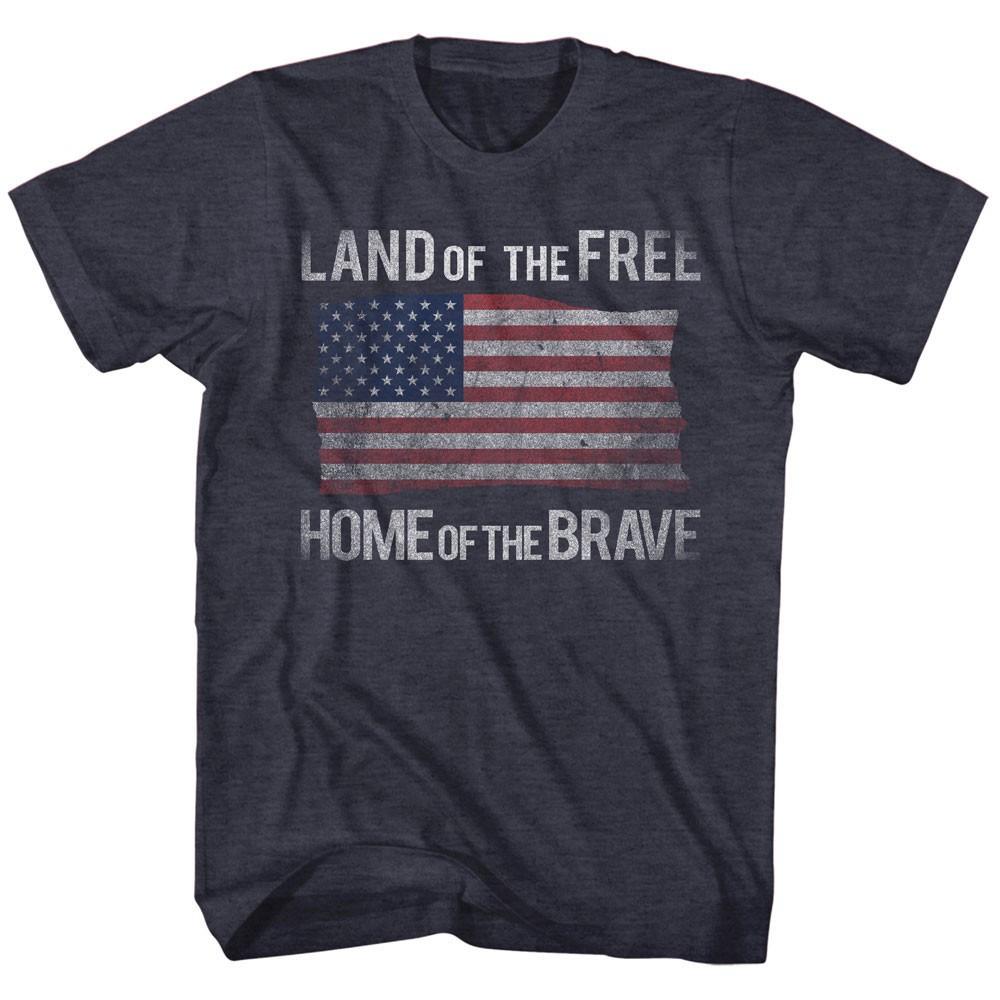 USA Patriotic American Flag Land Of The Free Home Of The Brave Men s T Shirt XXL