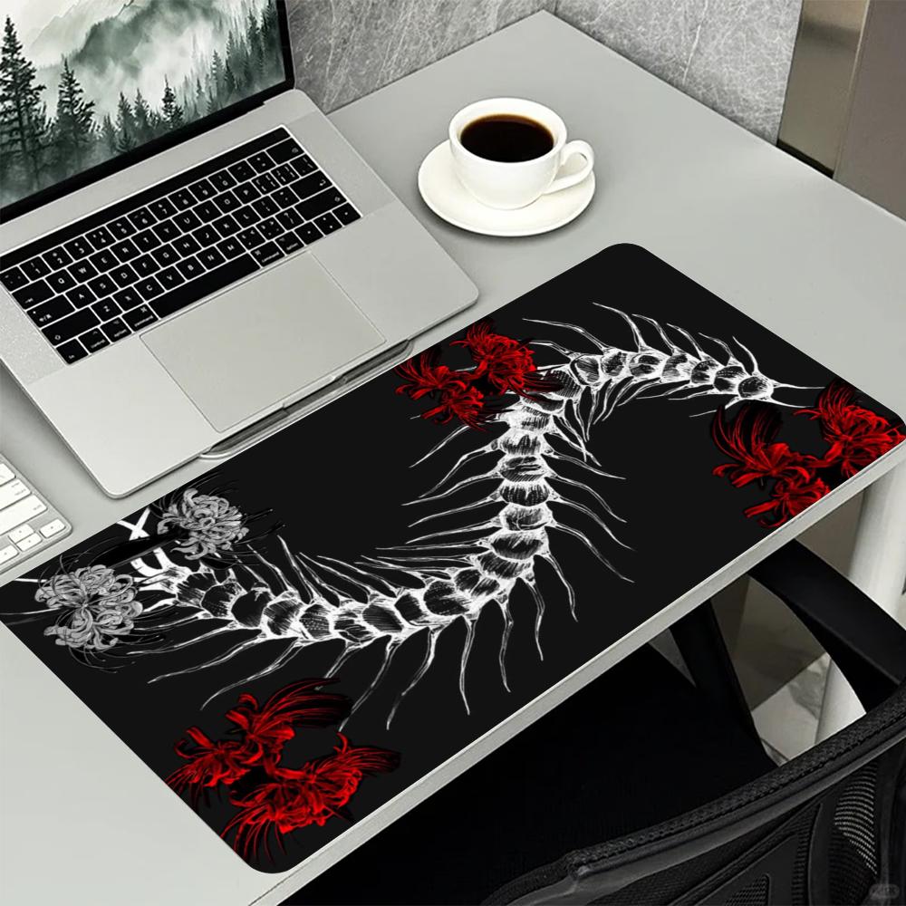 Dragon Skeleton Pattern Extended Mouse Pad Non Slip Rubber Desk Mat For Gaming Laptop Keyboard And Home Office Desktop Decor