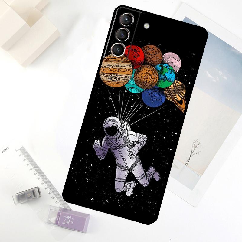 Astronaut Sterne Weltraum Planeten Handyhülle Für Samsung Galaxy S24 FE S23 Ultra S21 S22 S25 S26 Ultra S10 Plus S20 FE Hülle