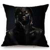 Fashion African Black Woman Girl Luxury Elegant Home Decorative Sofa Pillow Case Beauty Salon Decoration African Cushion Cover