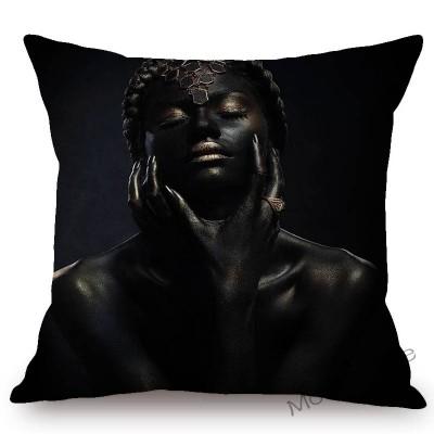 Fashion African Black Woman Girl Luxury Elegant Home Decorative Sofa Pillow Case Beauty Salon Decoration African Cushion Cover
