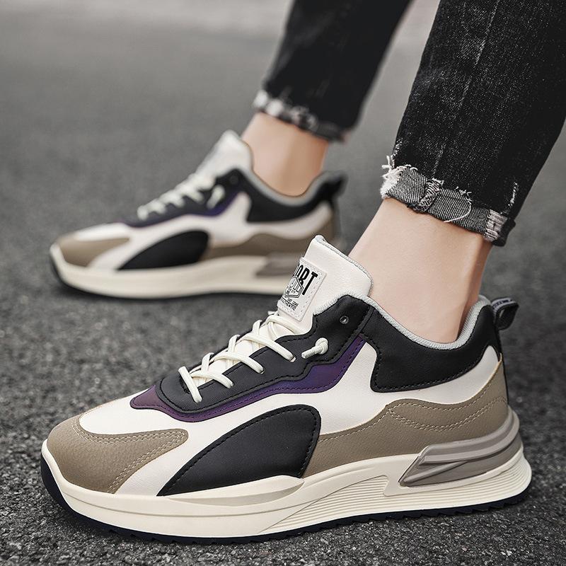 2025 neuer Herbst Herrenschuhtrend vielseitige Mode Board Schuhe Jungen Sport Freizeit Lederoberfläche Erhöhung Tide Schuhe 2025