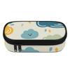 School Pencil Case Classic Design 300D Polyester Full Zipper Closure with Main Compartment Mesh Pocket and Pen Slots for Students