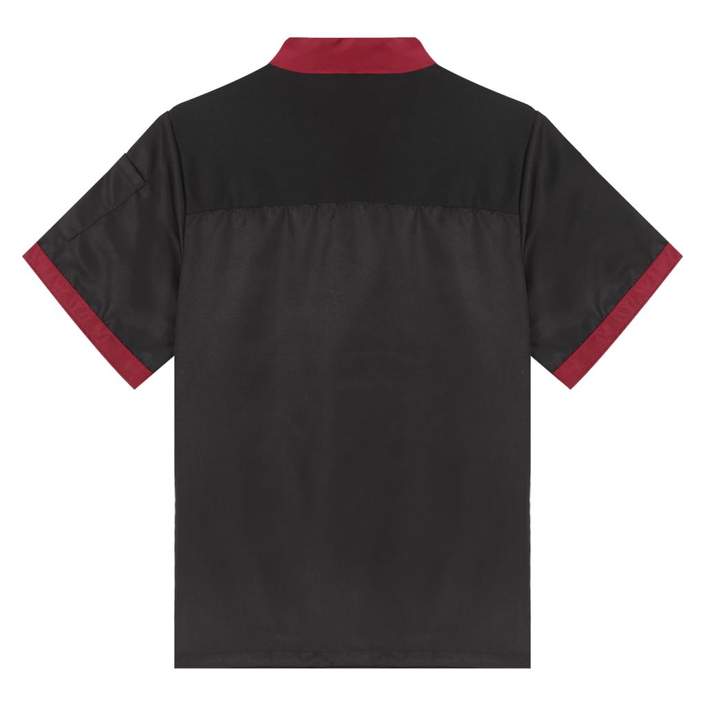 Unisex Short Sleeve Chef Coat Breathable Button Front Cook Jacket Professional Kitchen Uniform for Bakery Restaurant Hotel