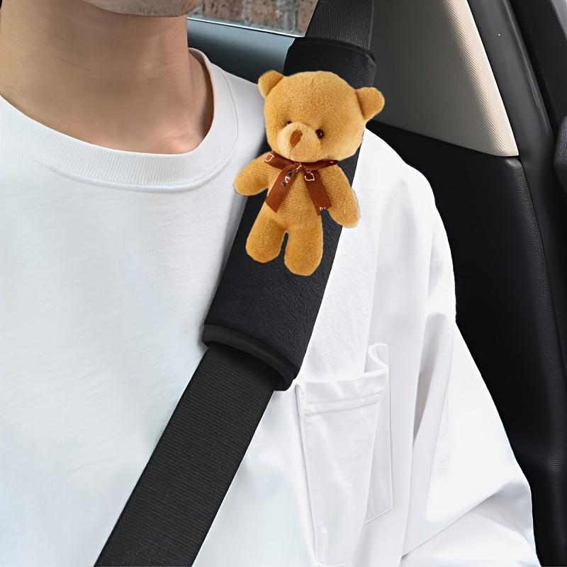 2 Pieces of Little Bear Car Seat Belt Shoulder Pads to Decorate Your Car and Make Your Ride More Comfortable