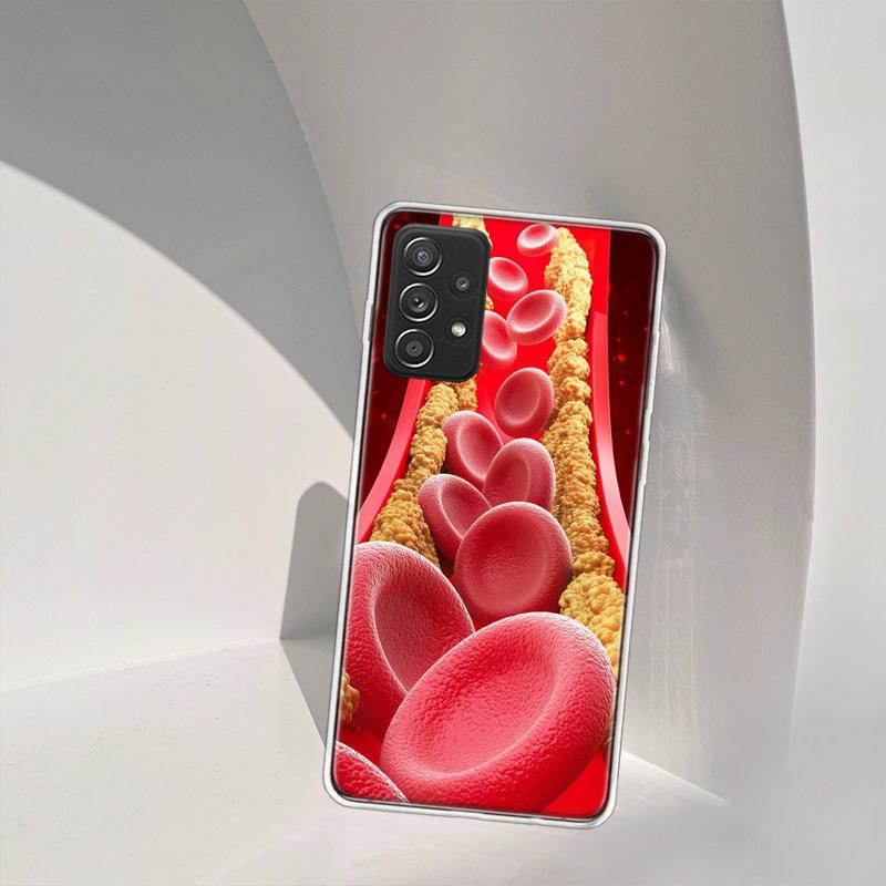 Blood Platelets Under Microscope Phone Case for Samsung A54 A57 A37 A17 A14 A15 A12 A24 A34 A55 A35 A25 A52S A07 A05S A04S A22 A