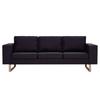 3 Seater Sofa Fabric Black