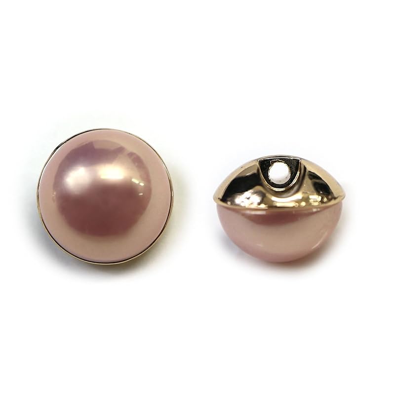 

aurora pearl button [pink] gold With pedestal color pearl button back hole tunnel 6 pieces [12mm] Twinkle Punpun Maru B-539