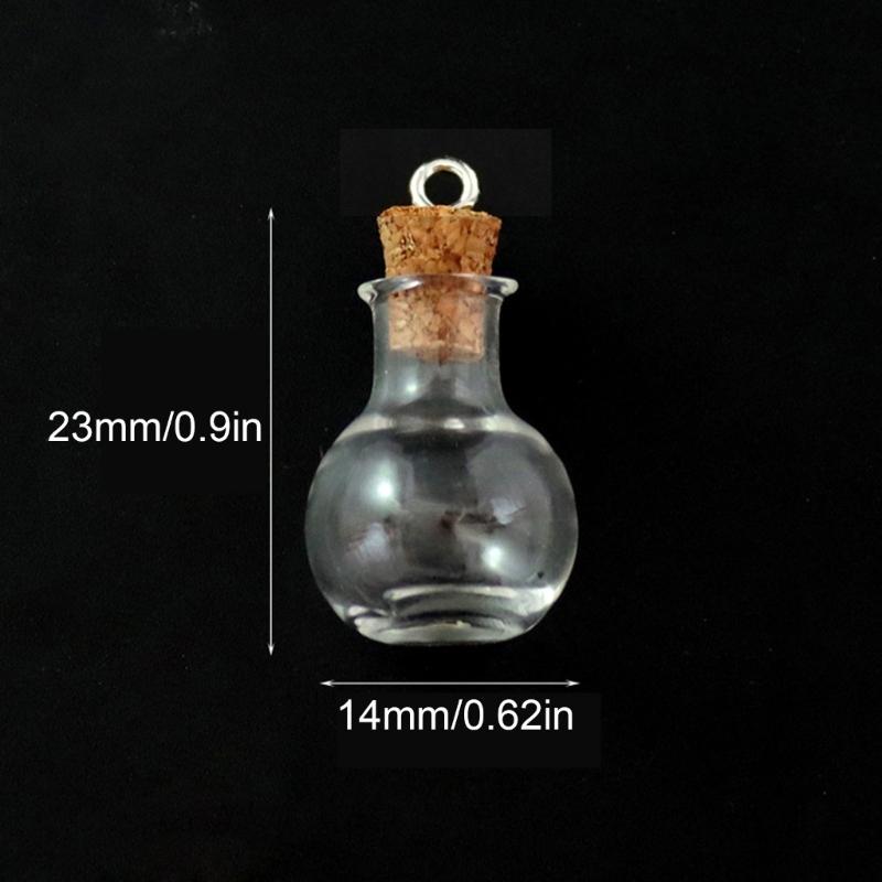 10pcs Clear Glass Containers Jars Bottles with Cork Tops Set For Creative Pendant Or Home Office Decorative Use