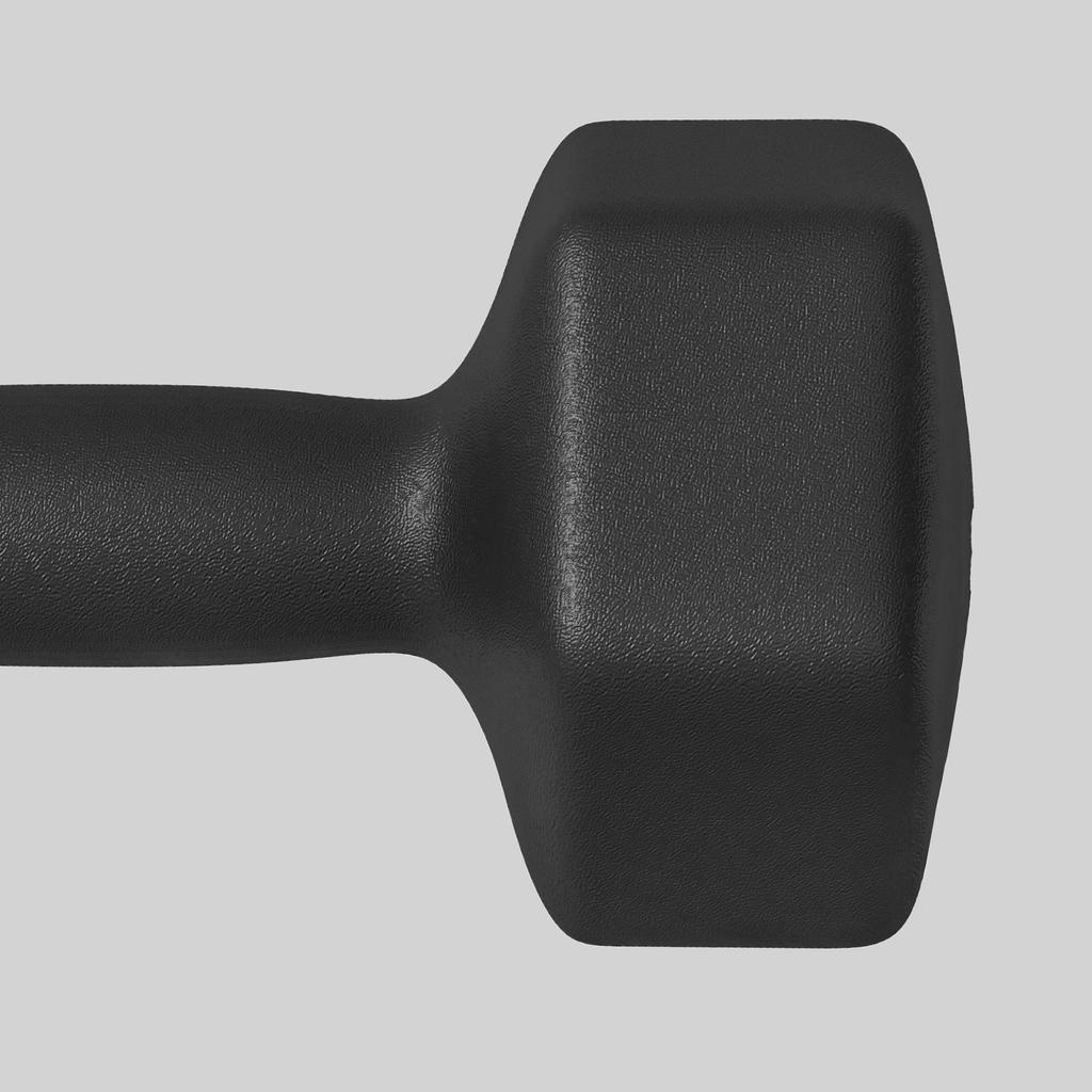 Set of 2 Hexagonal Dumbbells 2x8 Kg In Metal and Plastic with Non-Slip Grip, 24x11x11 Cm, Black