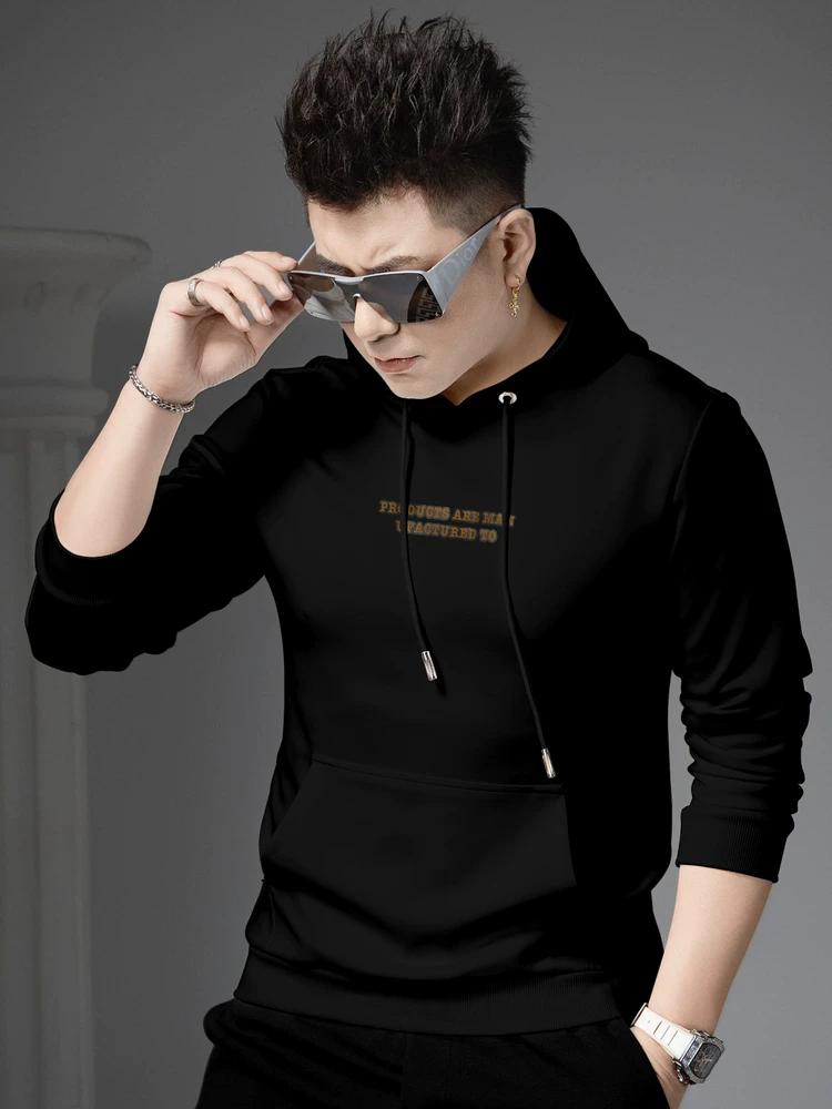 Ozhouzhan 2025 Autumn Casual All-matching Top Hoodie Men's Trendy Letters Print Hood Long sleeve Hoodie Men