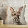 Easter Decoration Pillowcase 2D Flat Print Rabbit Pattern Polyester Sofa Bedroom Decoration Exquisite Cute Cushion Cover