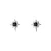 Beixi S999 Sterling Silver Star Earrings: Fashionable Eight-Pointed Studs with Black and White Cubic Zirconia