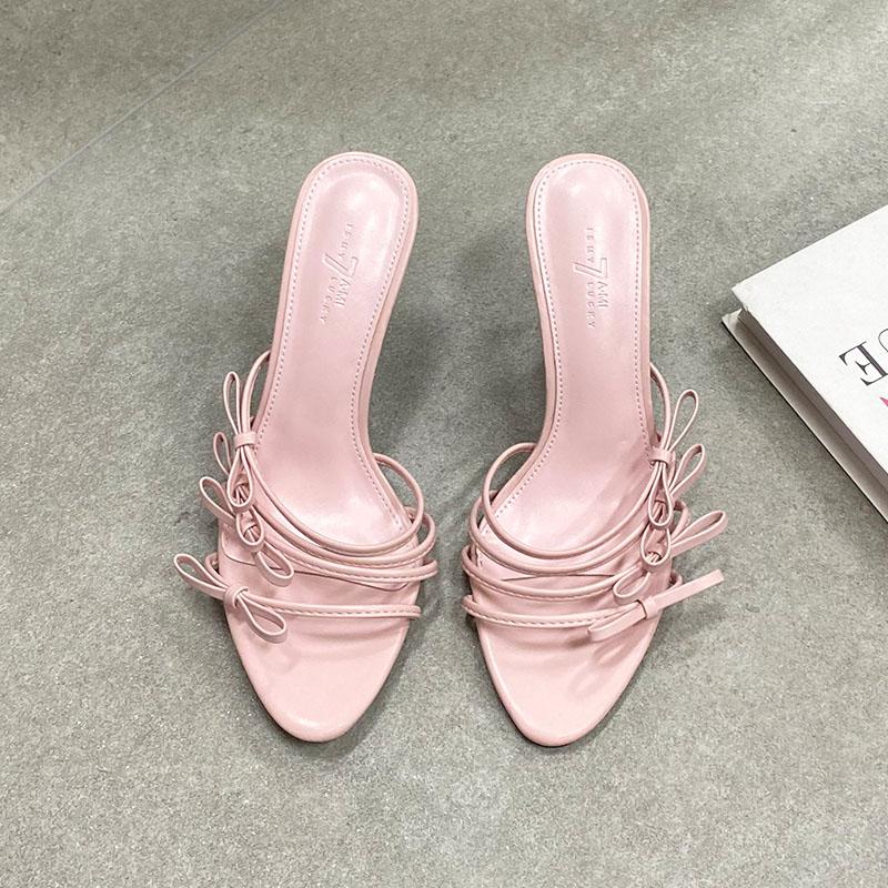 Fashion 2025 New Fashion Butterfly-Knot Ladies High Heels Shoes Luxury Female Slip On Footwear Round Toe Women Heels Pumps Slides Shoes
