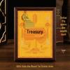 2025 Auspicious Open Wealth Photo Frame with Golden Key, Solid Wood Entrance Foyer, Zodiac Animals, Five Roads to Attract Wealth.