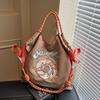 Fashion Solid Exquisite Embroidery Donut Sweet Shoulder Bags for Women 2026 Hot Sale Large Capacity Portable Elegant Tote Bags