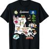 Illustrated Map of Louisiana In the USA, Cities, Symbols T-Shirt