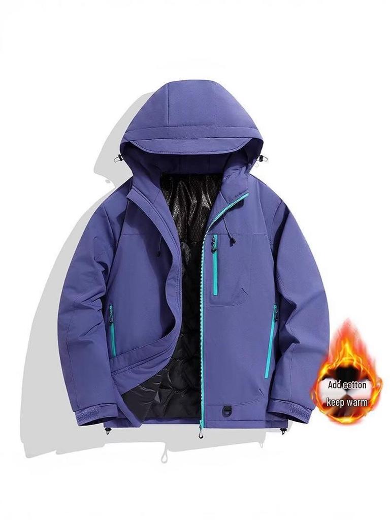 Men's Thickened Windproof Waterproof Ski Jacket - Trendy Japanese Style Winter Mountaineering Coat.