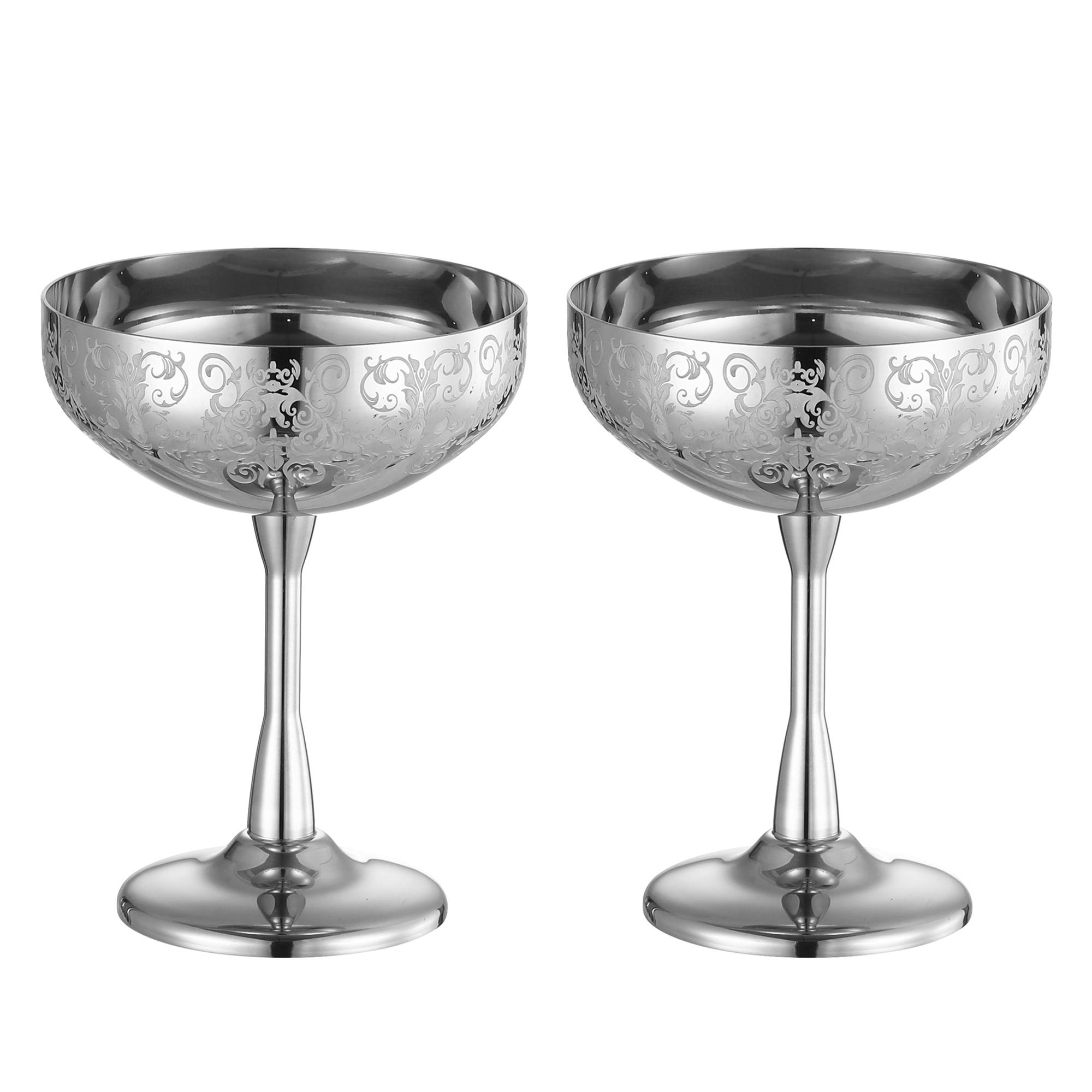 

Набор из 2 бокалов для коктейлей Coupe из нержавеющей стали, небьющиеся бокалы для коктейлей «Маргарита», «Манхэттен», «Шампанское»