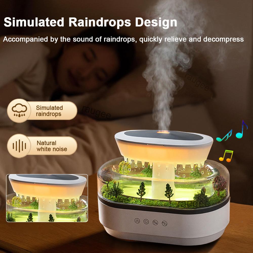 Raindrop Humidifier Aroma Diffuser Water Drop Aromatherapy Essential Oil Diffuser for Home Fragrance Diffuser with Night Light